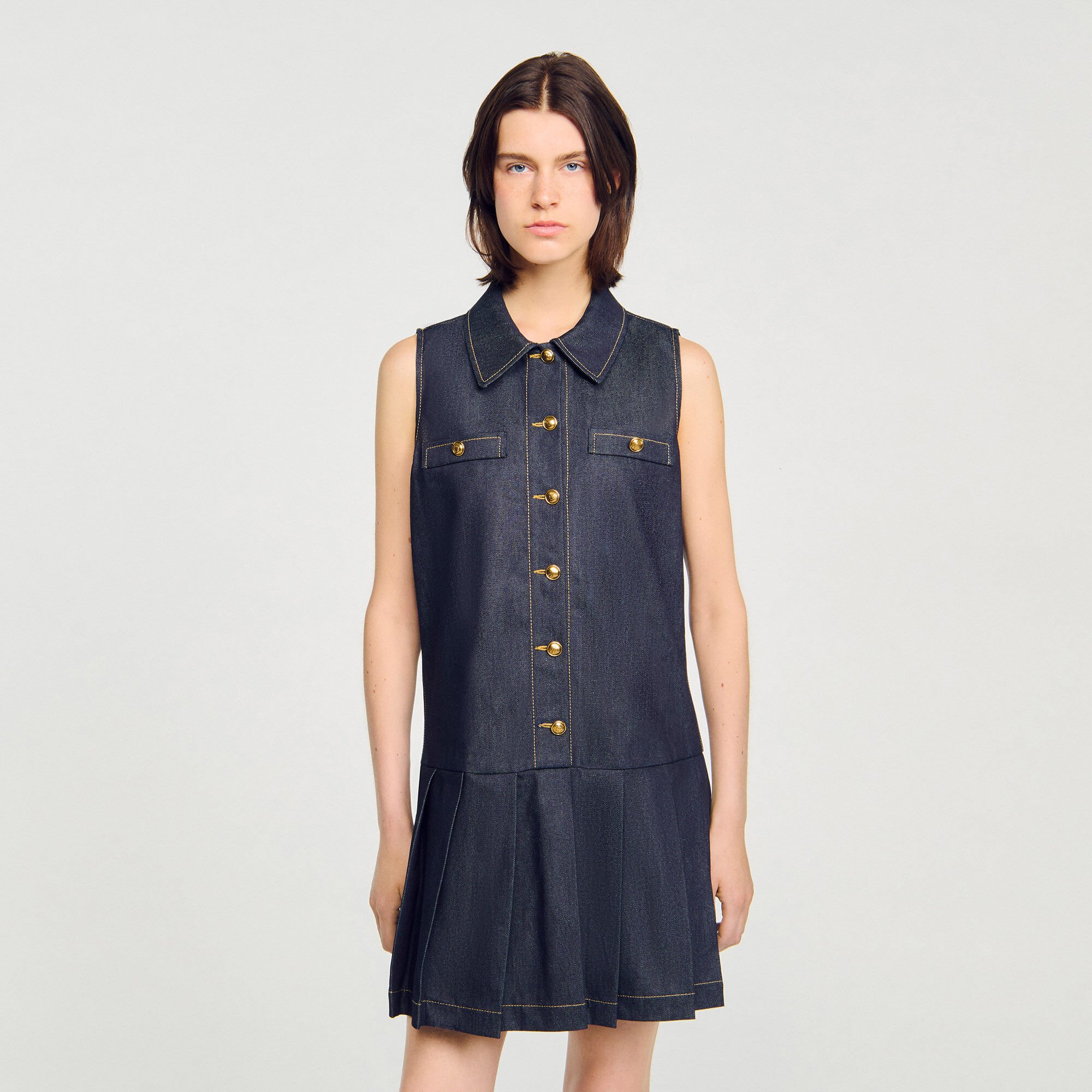 Korte denim jurk