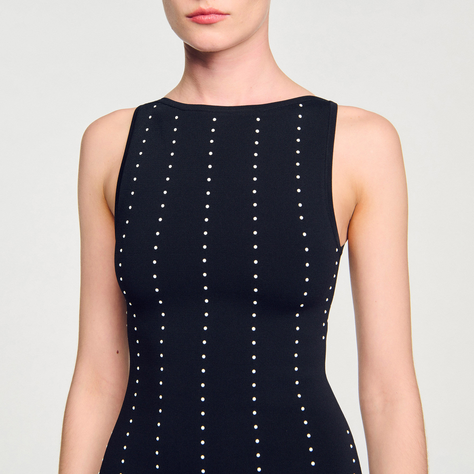 Lange jurk tricot met franjes