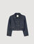 Denim getailleerde blazer