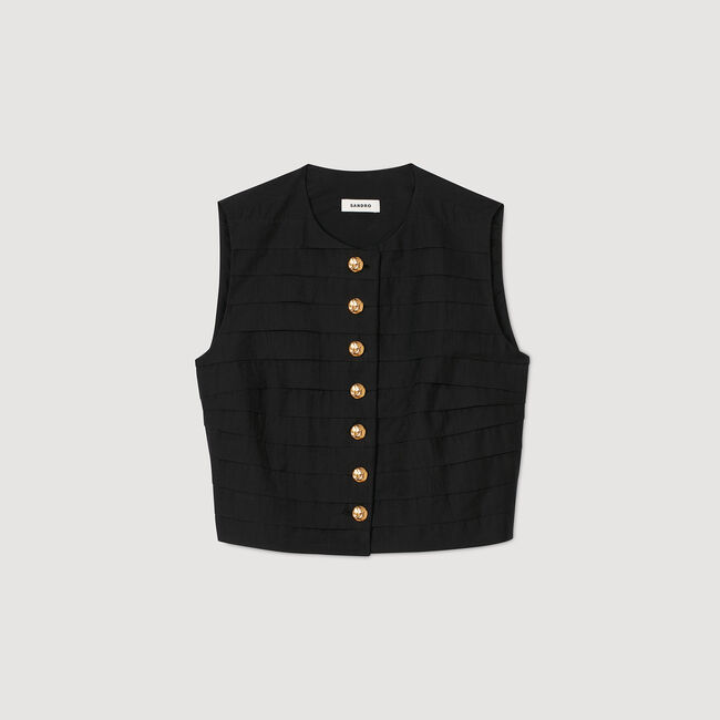 Korte top geplooid