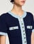 Midi jurk breiwerk en denim