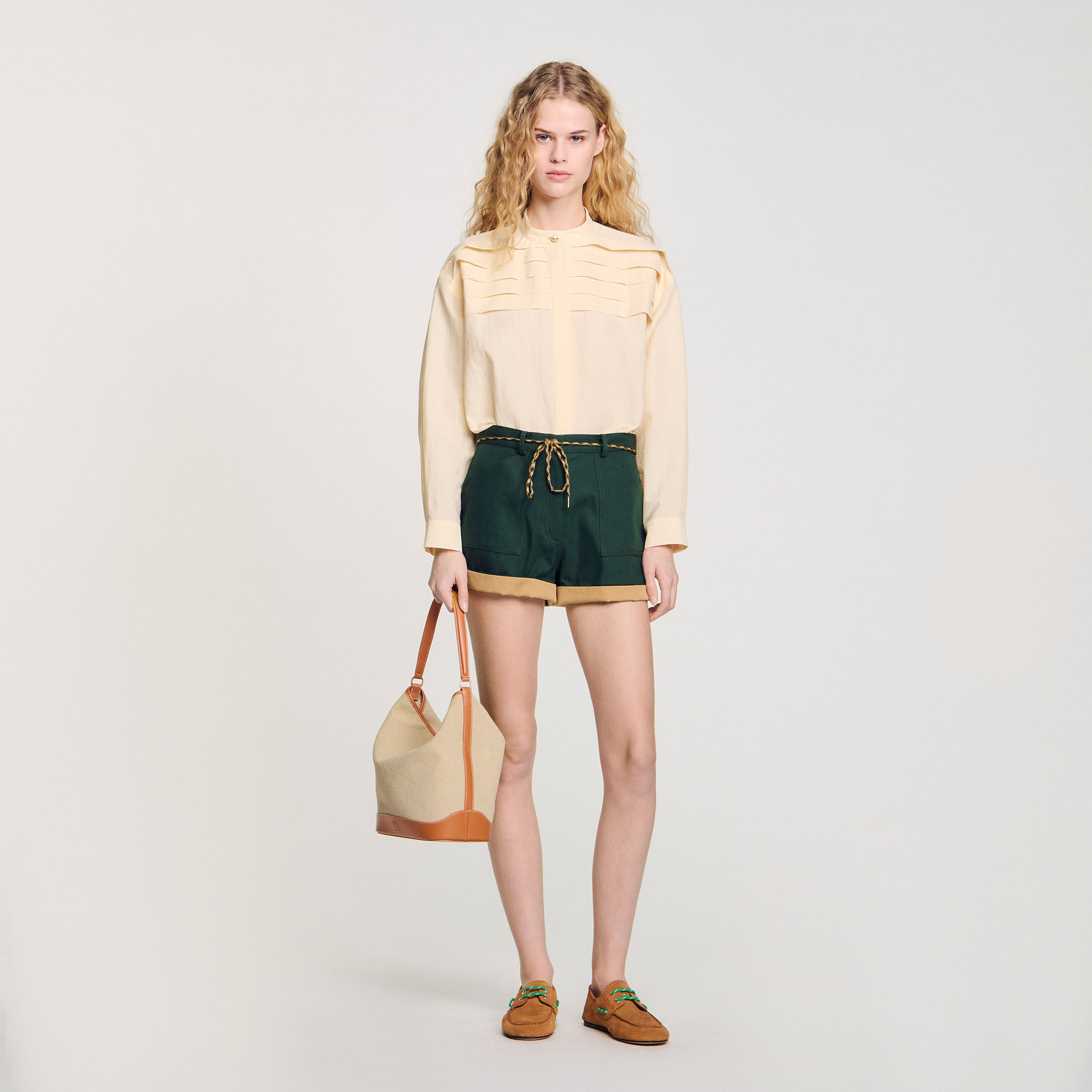Overhemdblouse met sierdetails