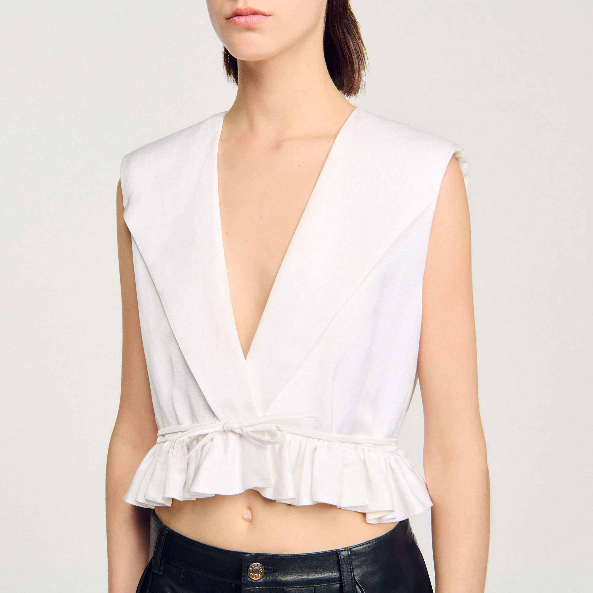 Korte top met volants - Vrouw | Sandro