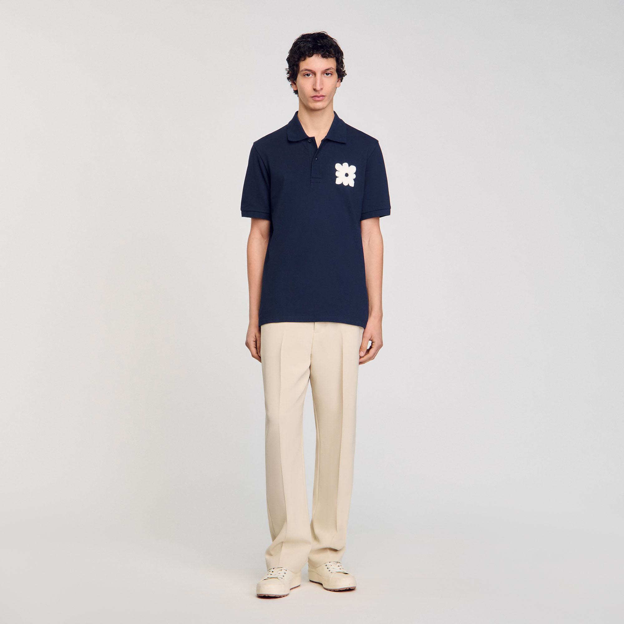 Poloshirt met bloemmotief