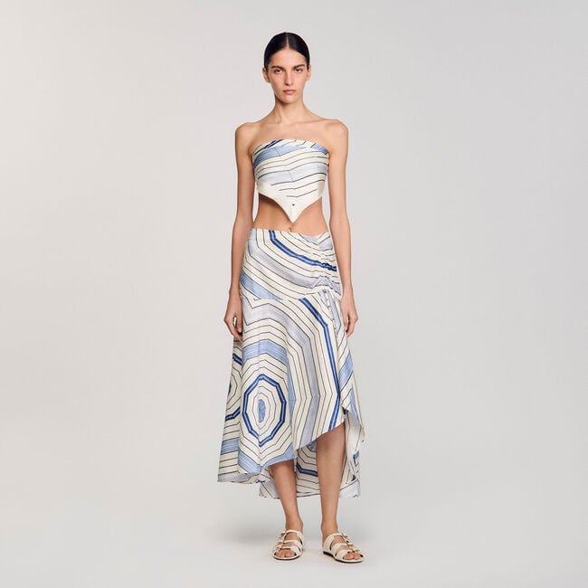 Lange rok met Spirales-print