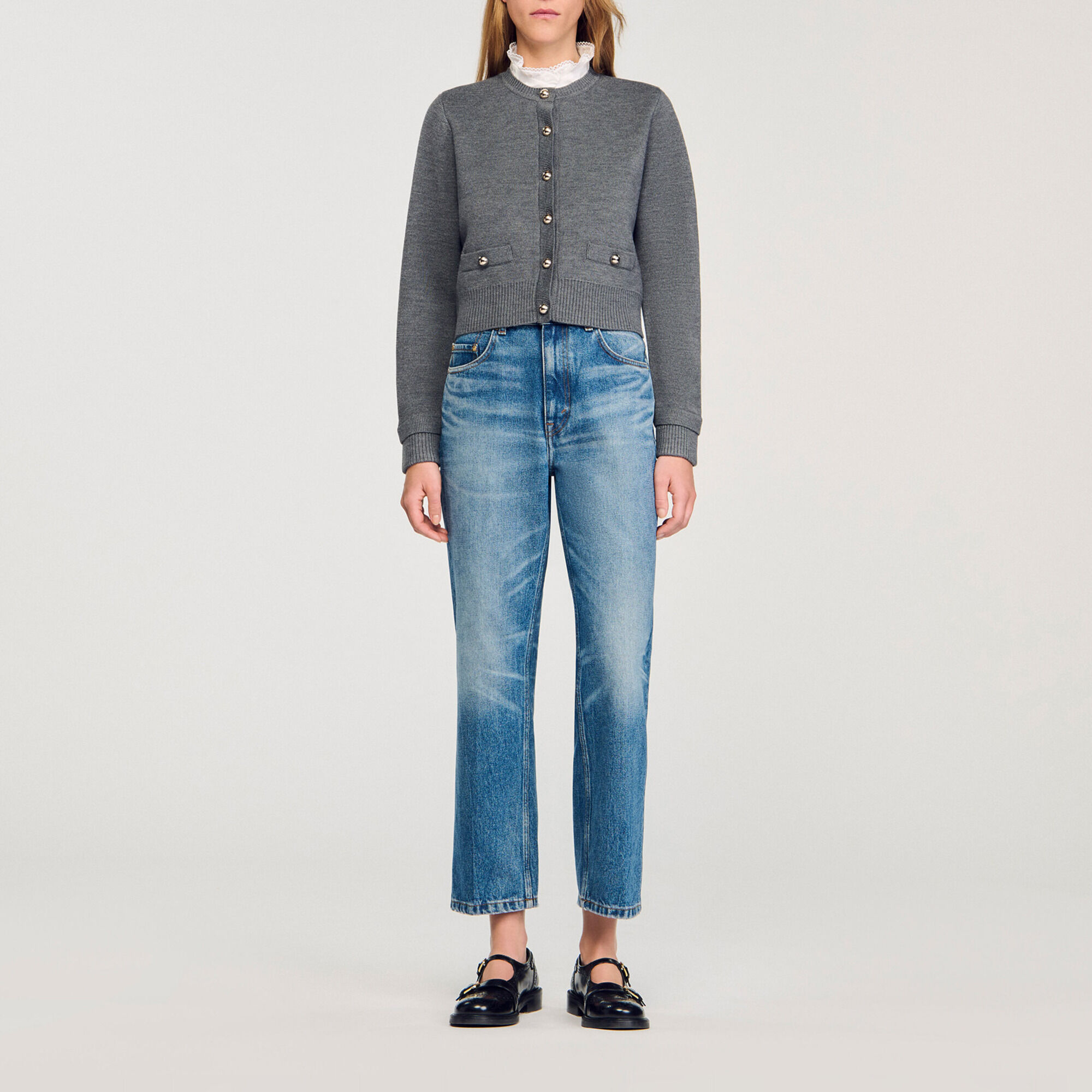 Cardigan afneembare wijde kraag - Vrouw | Sandro