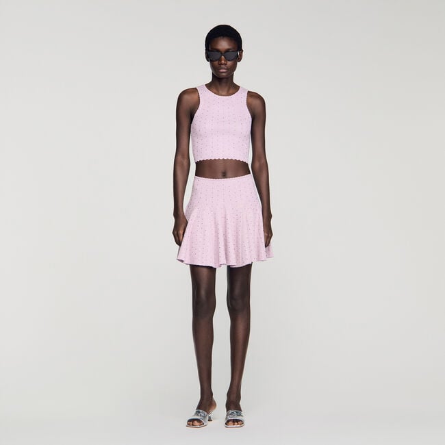 Korte trui tricot met stras