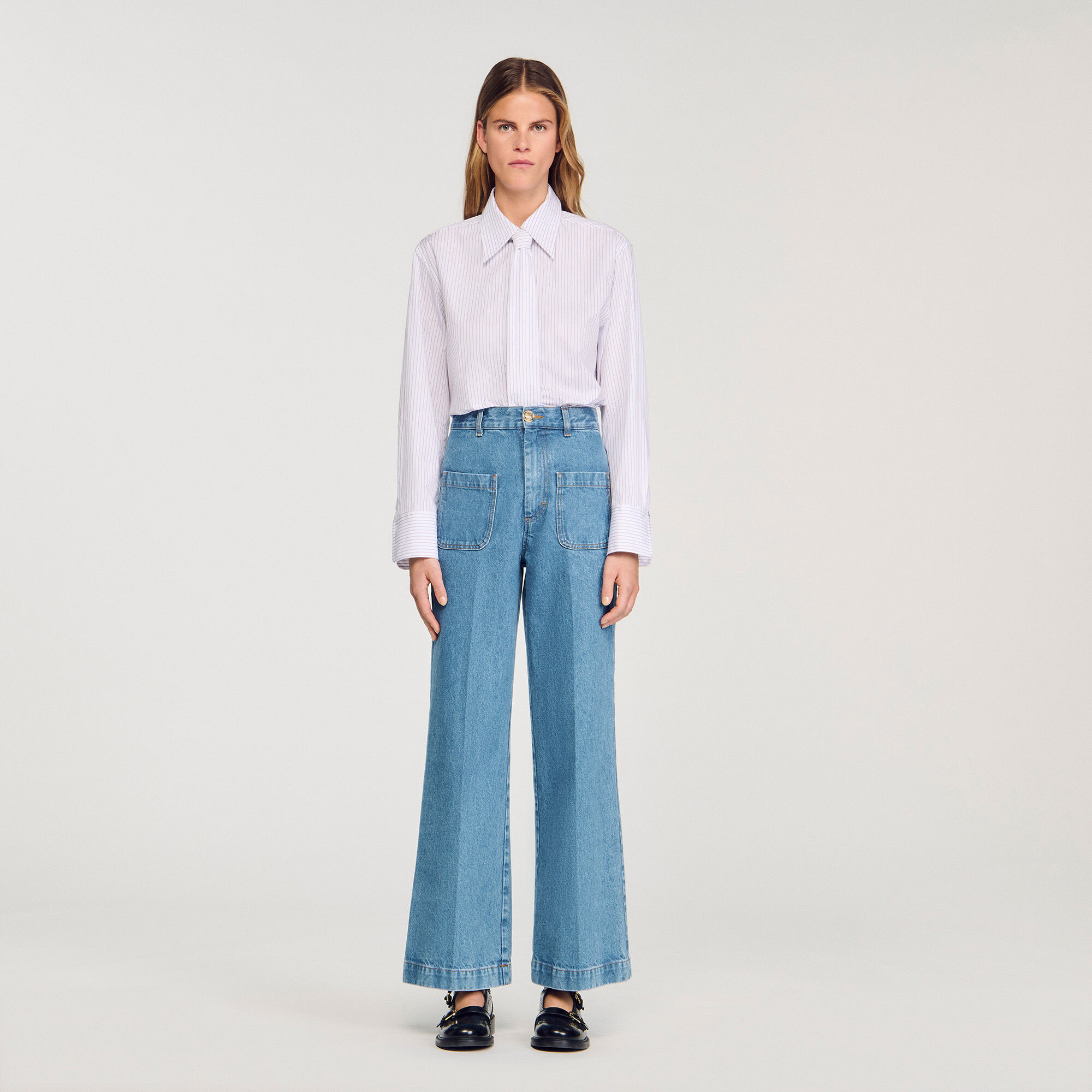 Jeans wijd met hoge taille