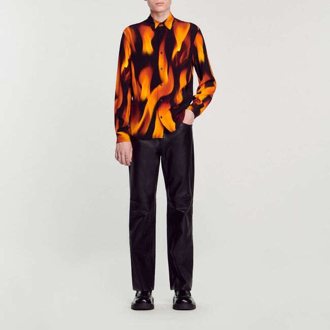 Overhemd met vlammotieven