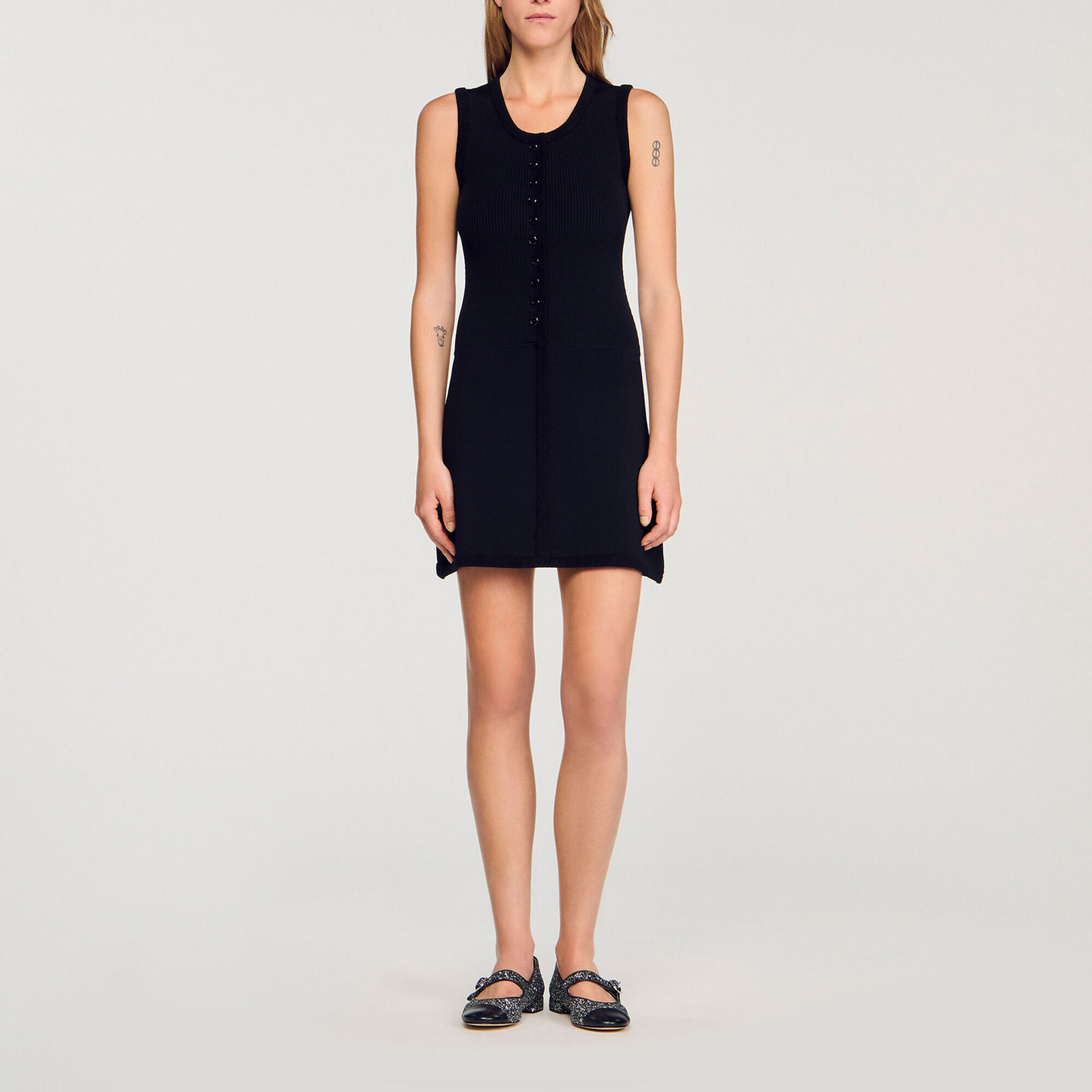 Korte ribtricot jurk - Vrouw | Sandro