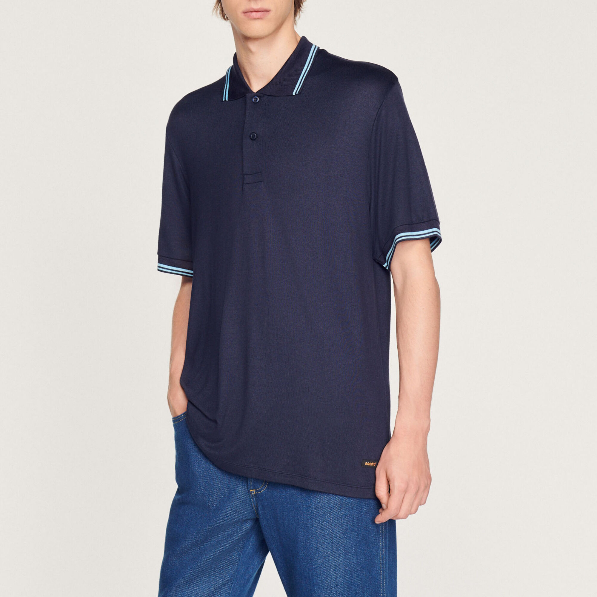 Poloshirt met biezen