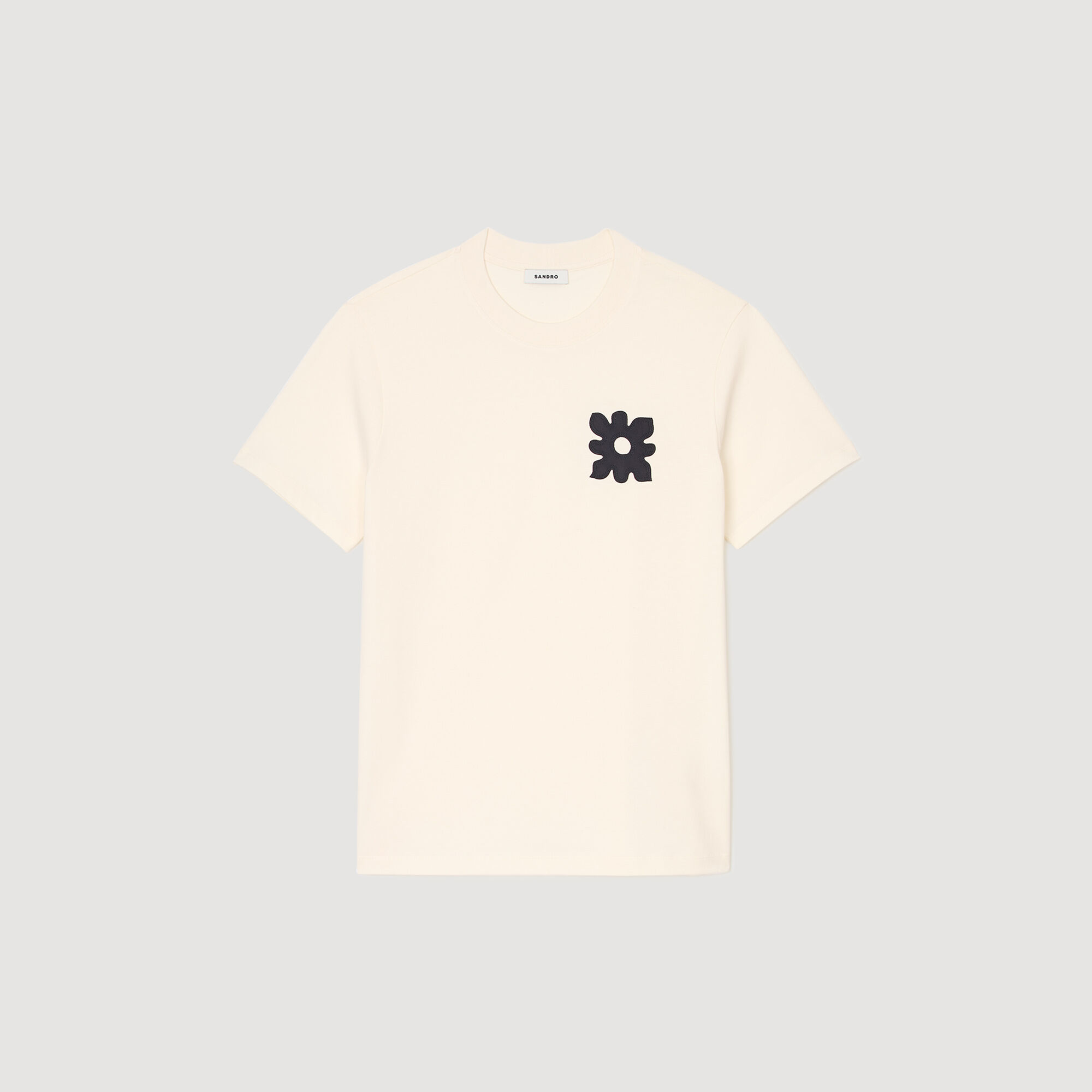 T-shirt met detail bloem