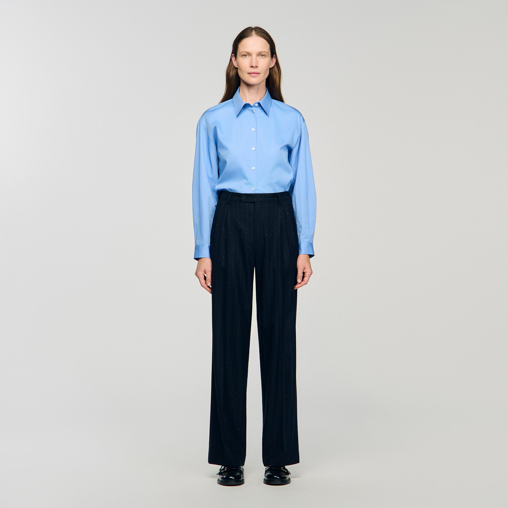 Gestreepte broek met stras