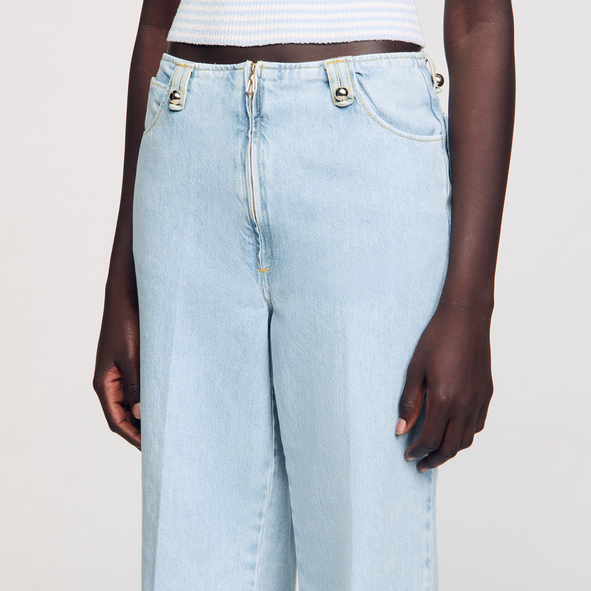 Jeans wijd stone washed