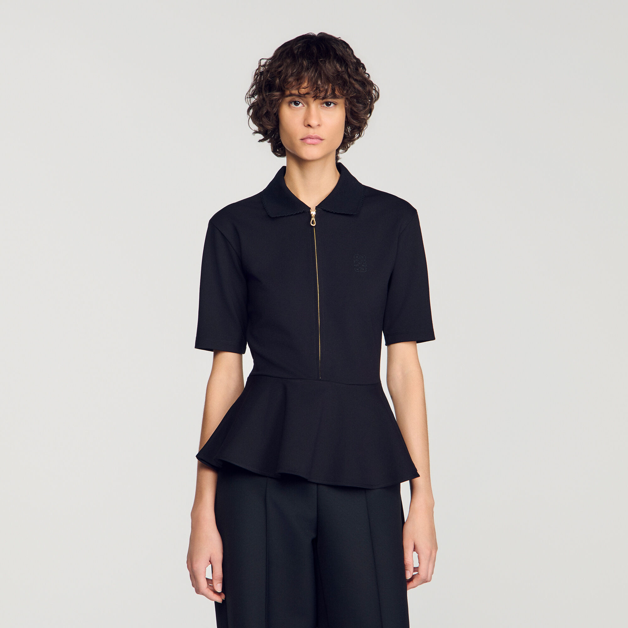 T-shirt met schootje en polokraag - Vrouw | Sandro