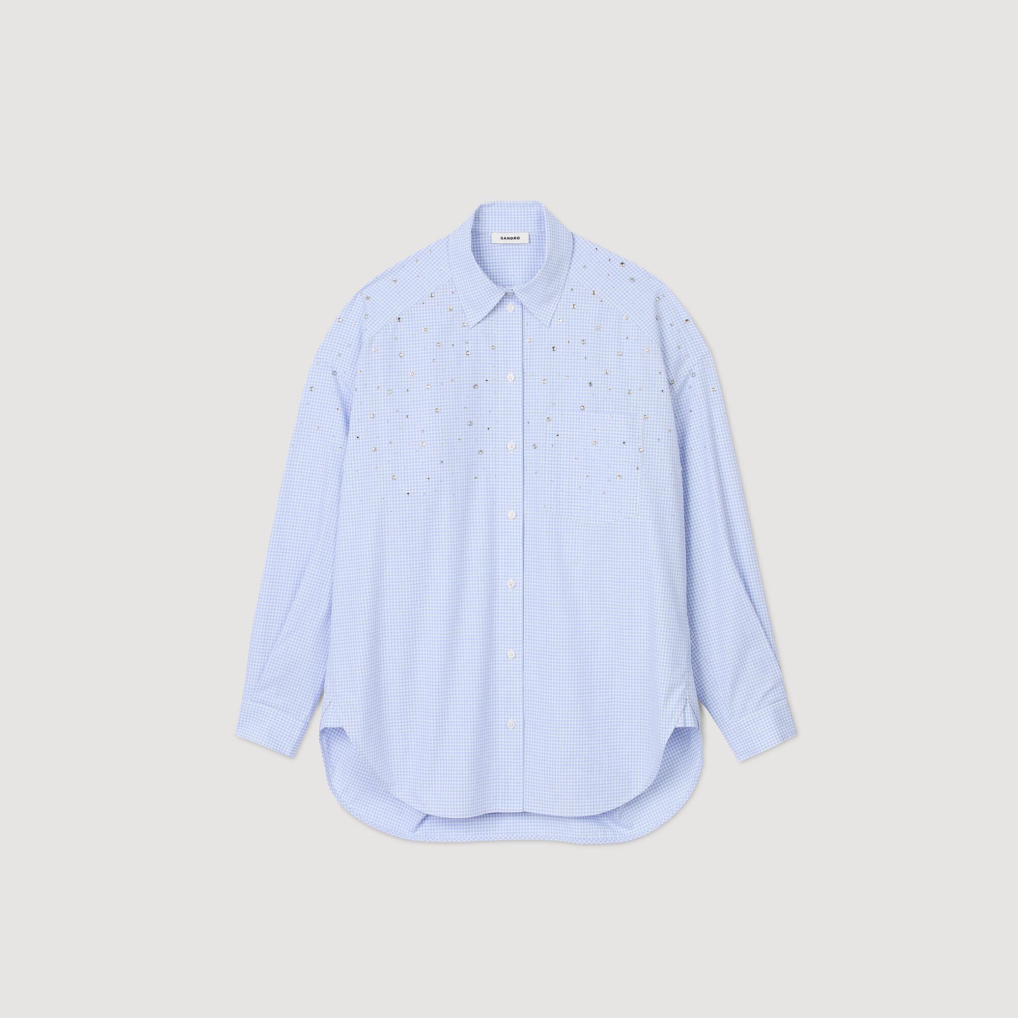 Overhemdblouse ruit met studs