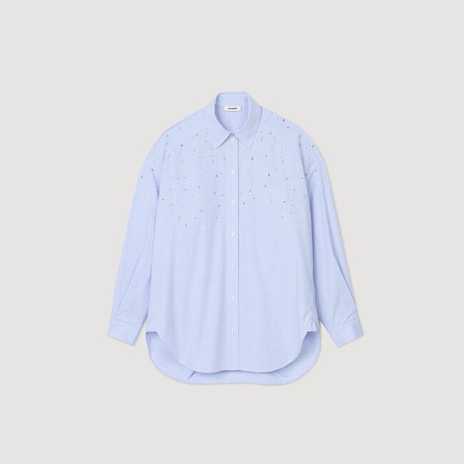 Overhemdblouse ruit met studs