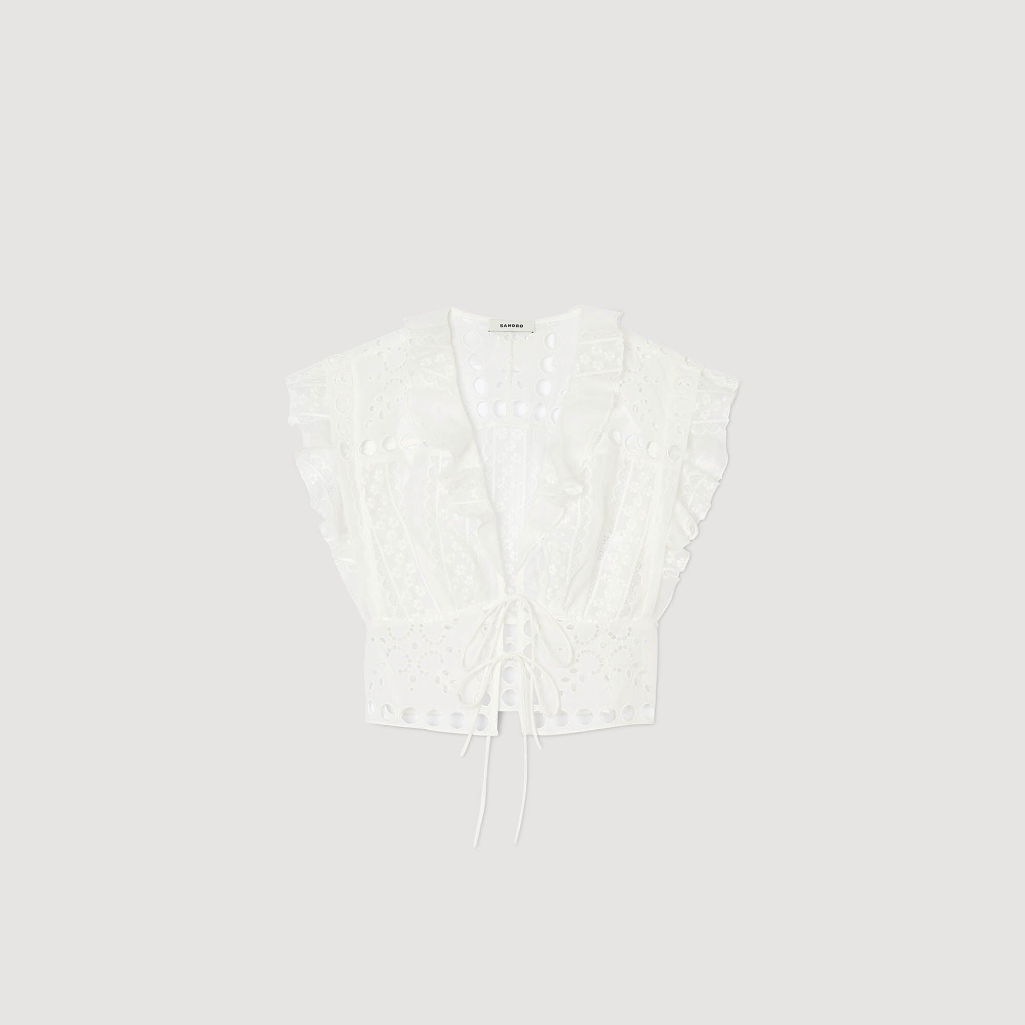 Korte top met volants