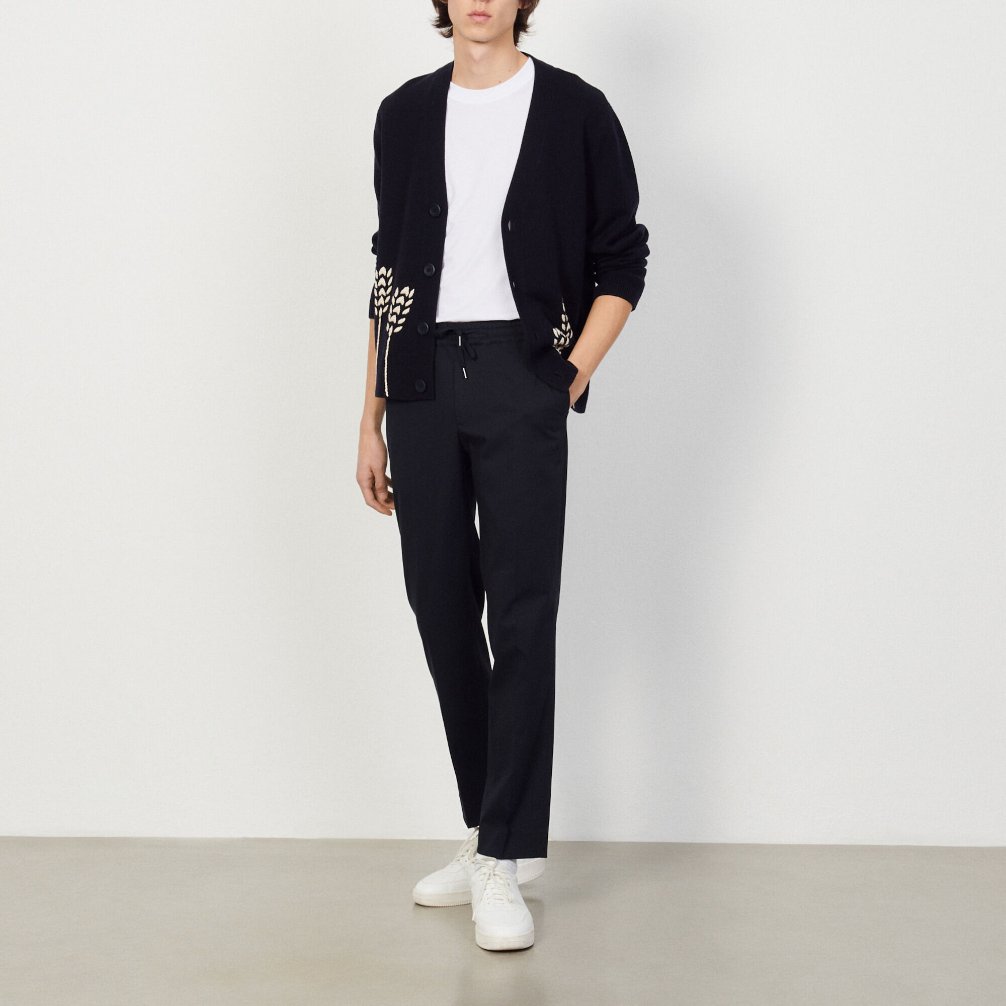Katoenen pantalon met smalle pijpen