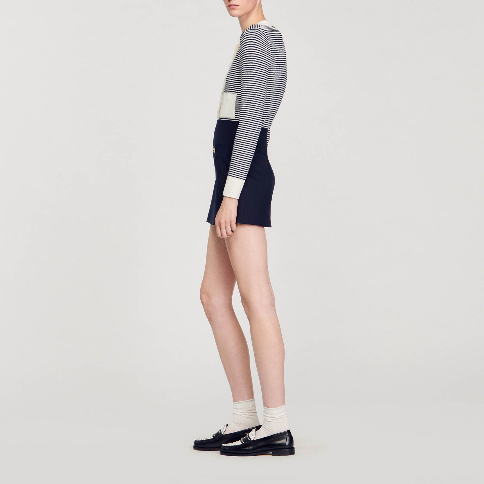 Korte rok van wollen keperstof