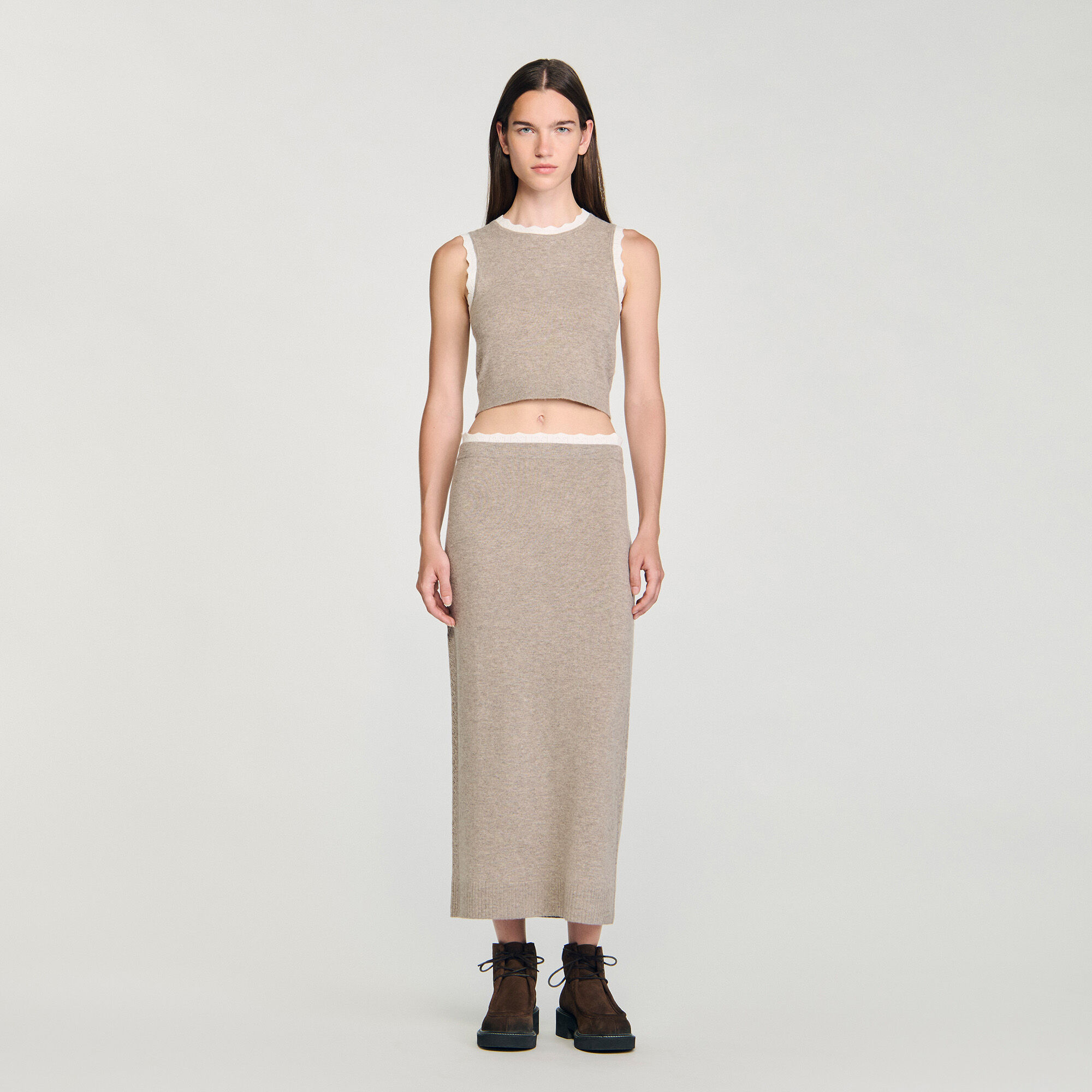 Lange rok bicolor tricot