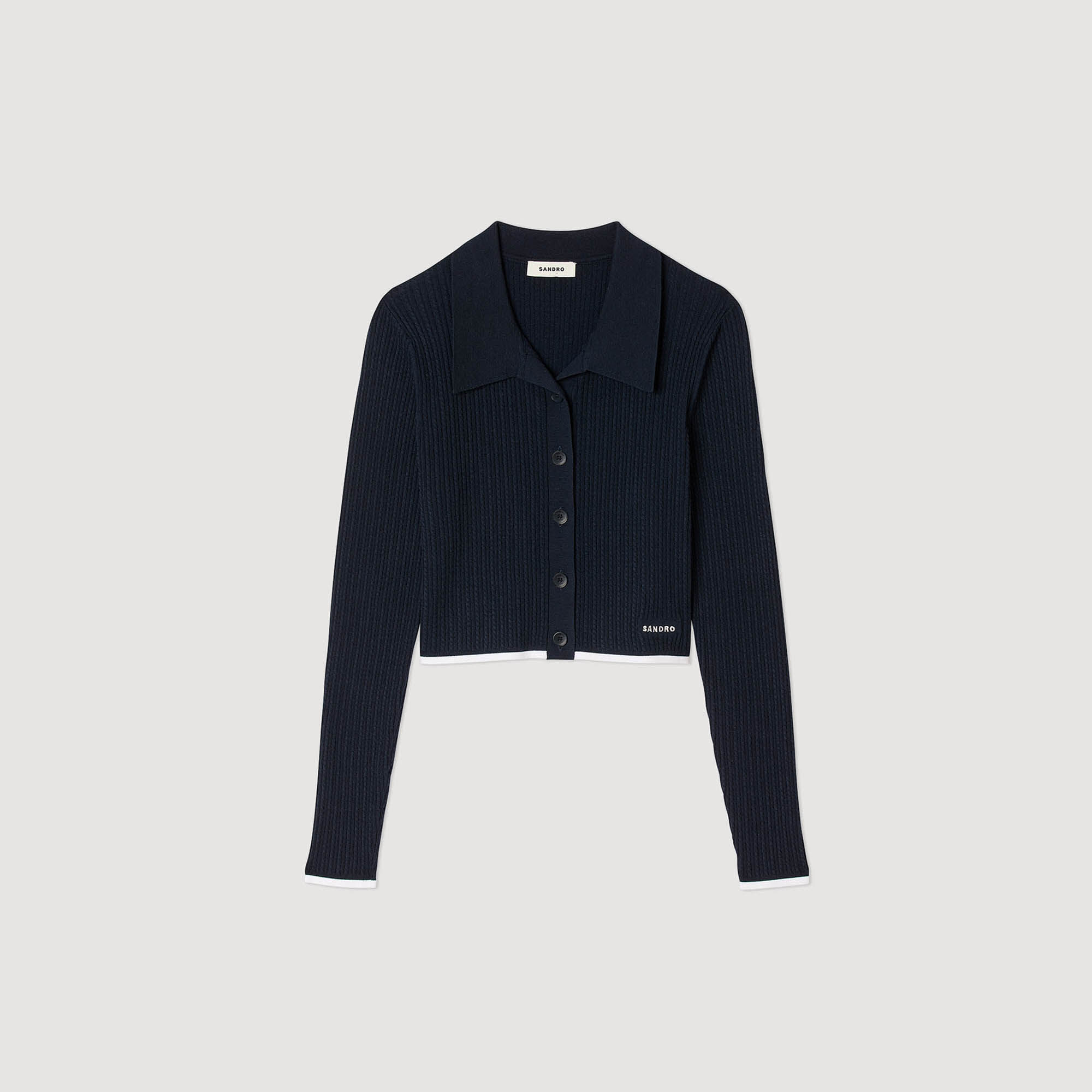 Cardigan vest kort polokraag