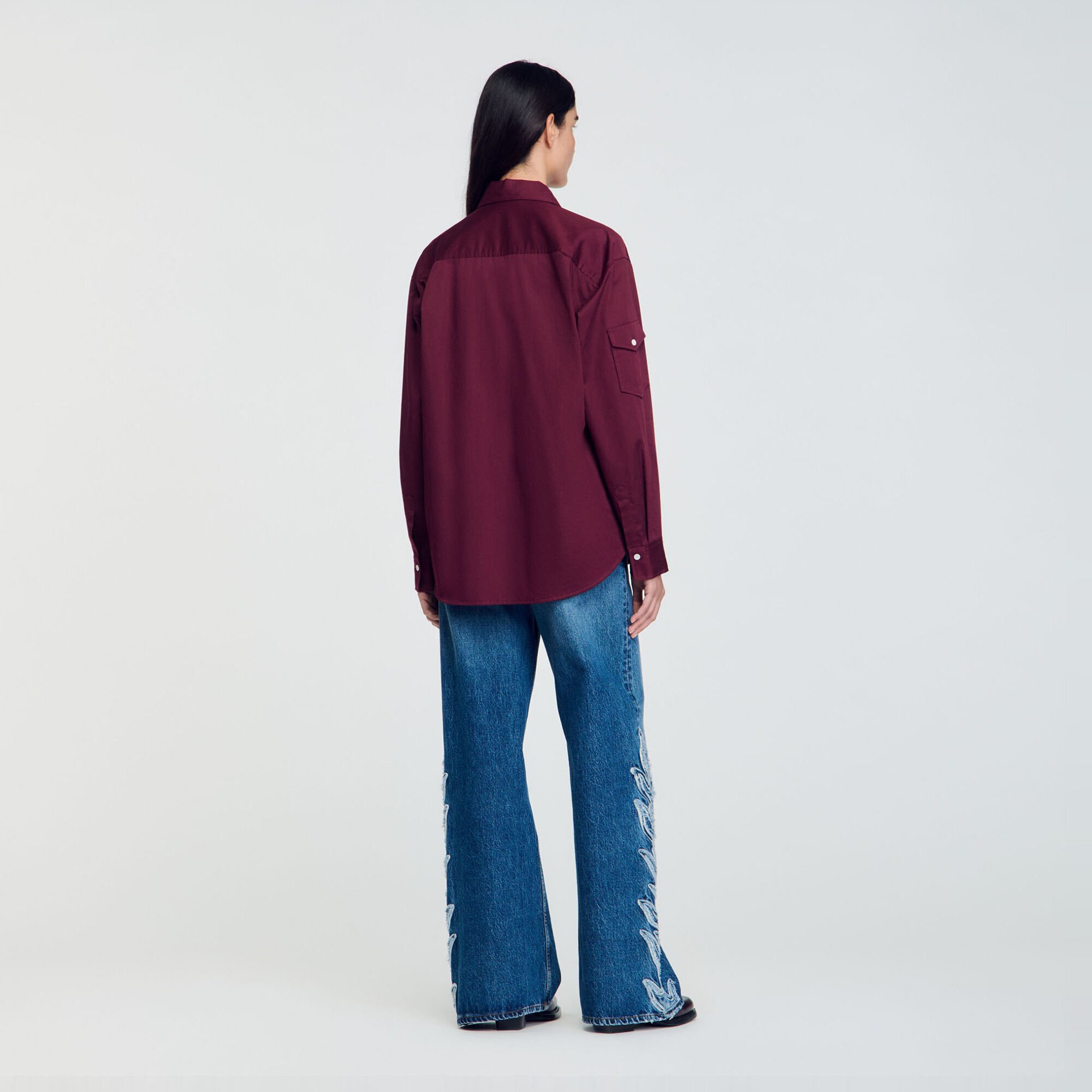 Katoenen overhemdblouse