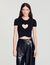 Kort T-shirt met gerimpeld hart