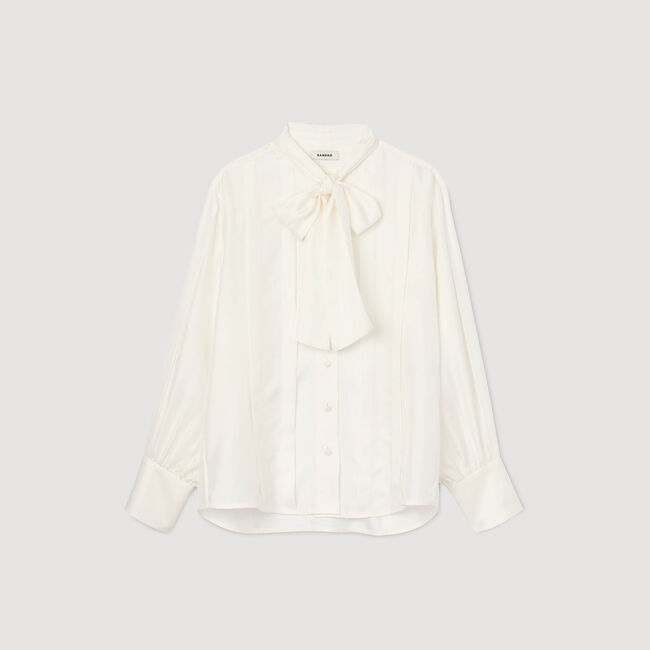 Zijden blouse met lavallière