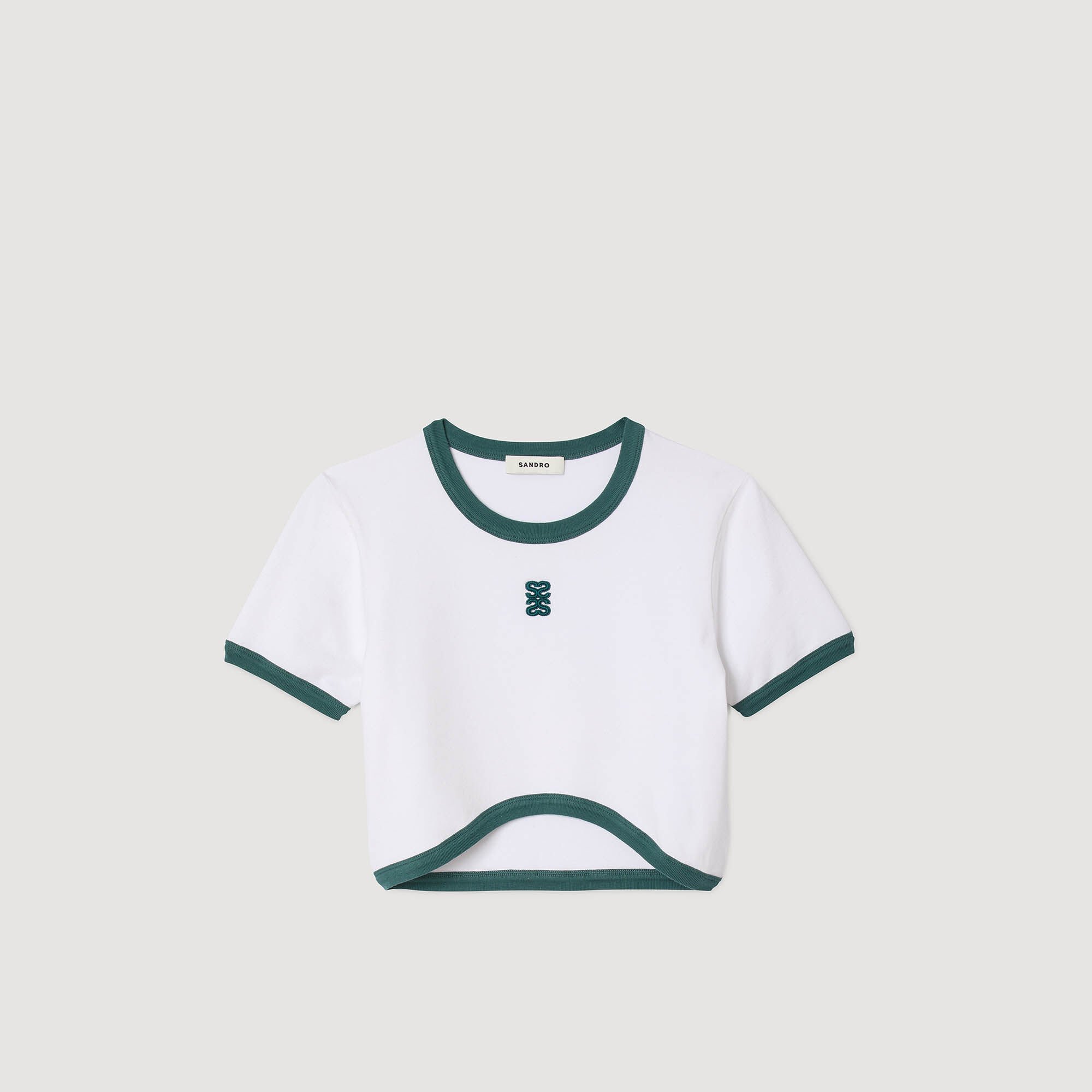 Kort T-shirt tweekleurig