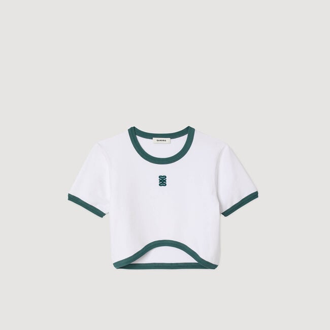 Kort T-shirt tweekleurig