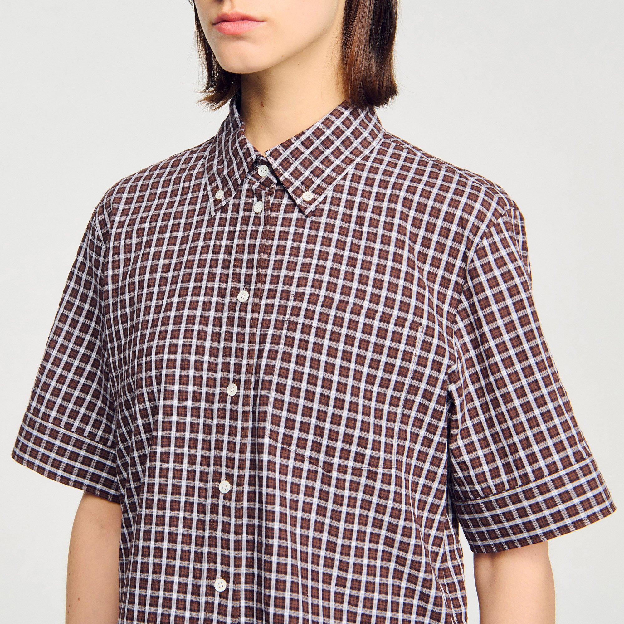 Overhemdblouse oversized geruit