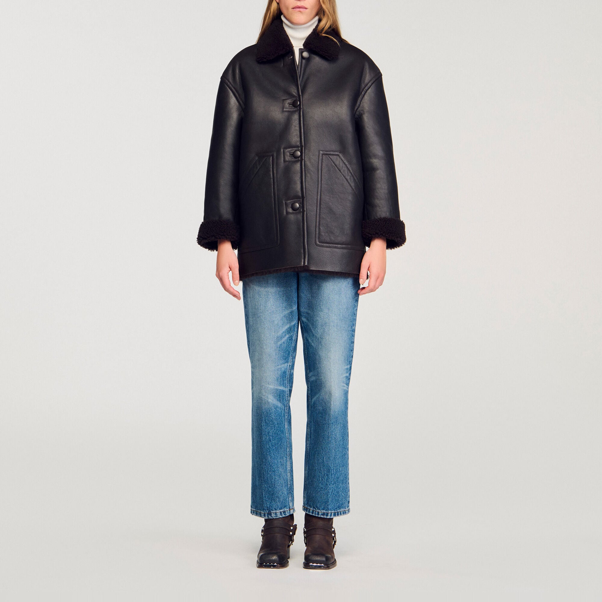 Jas van shearling - Vrouw | Sandro