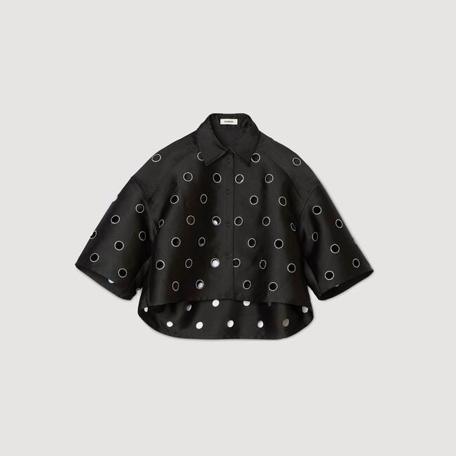Overhemdblouse met stras