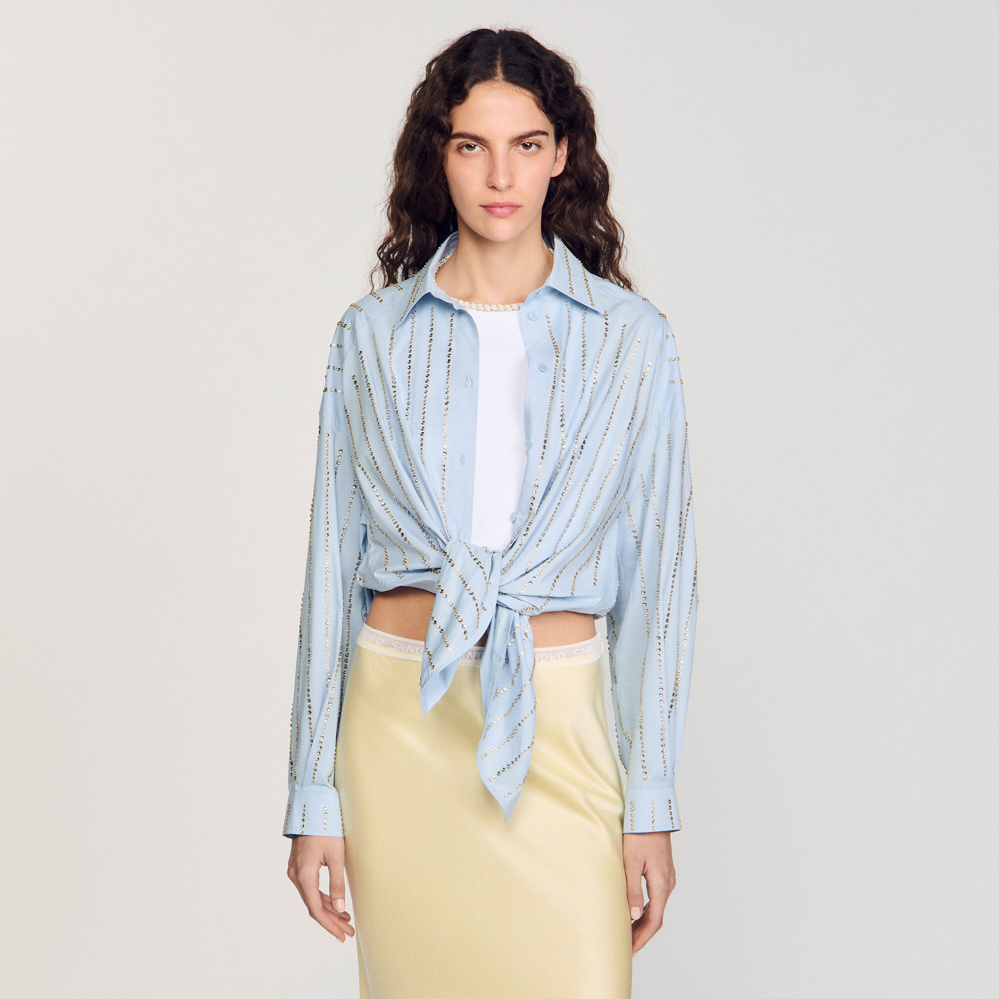 Overhemdblouse met stras
