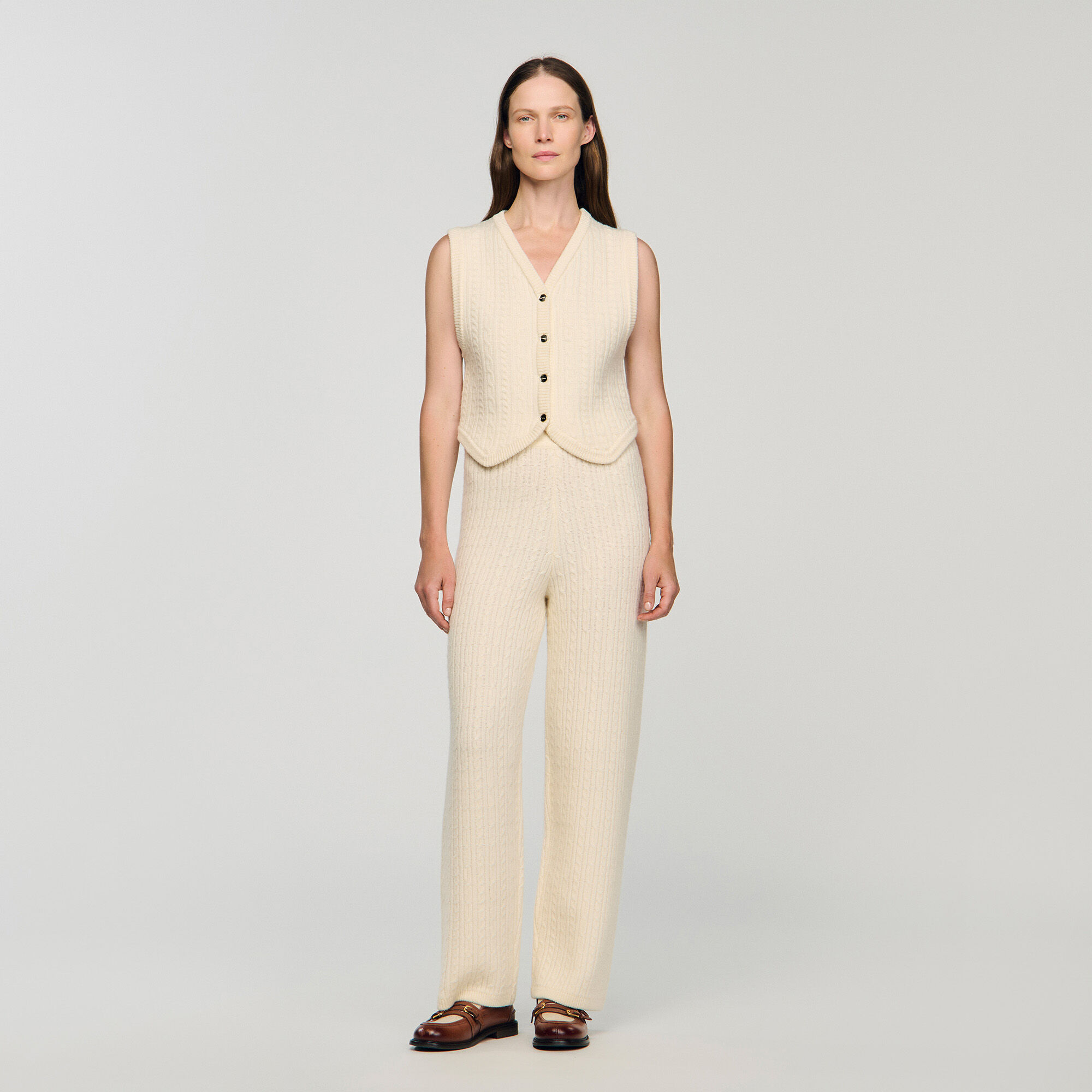 Gebreide broek met kabels
