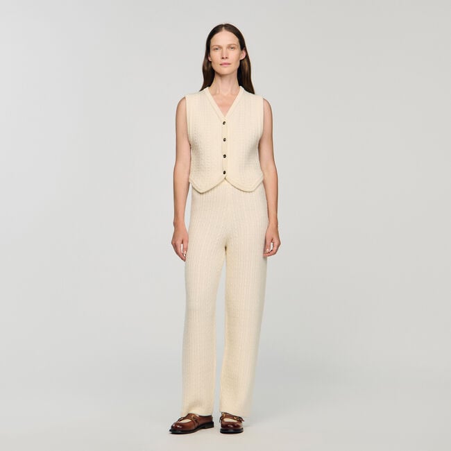 Gebreide broek met kabels