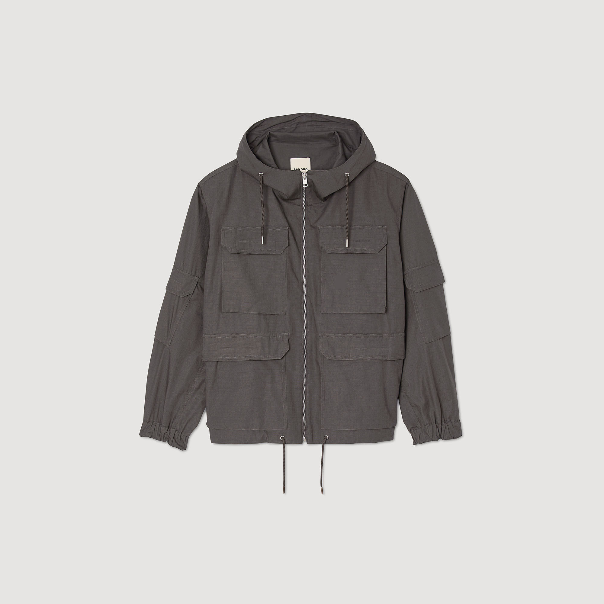 Parka jas leger met capuchon