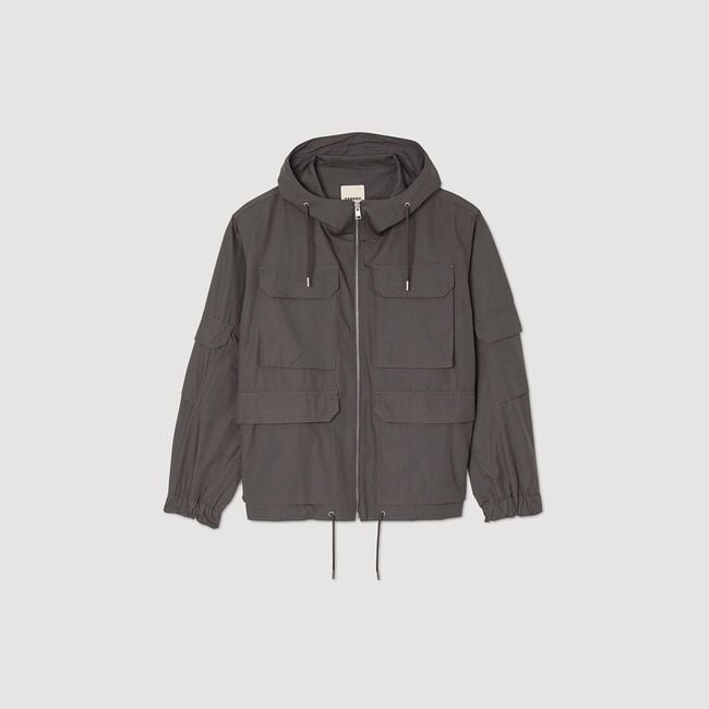 Parka jas leger met capuchon