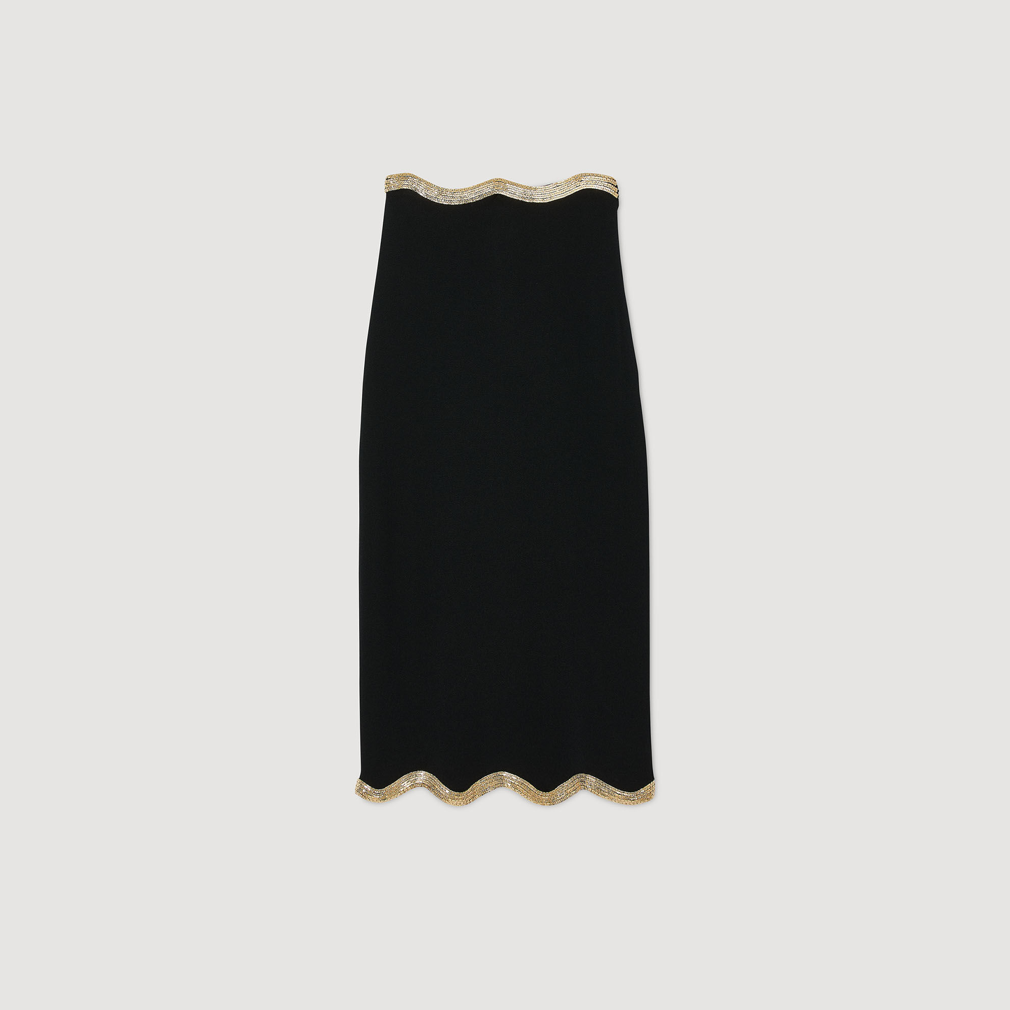 Lange rok tricot ketting details