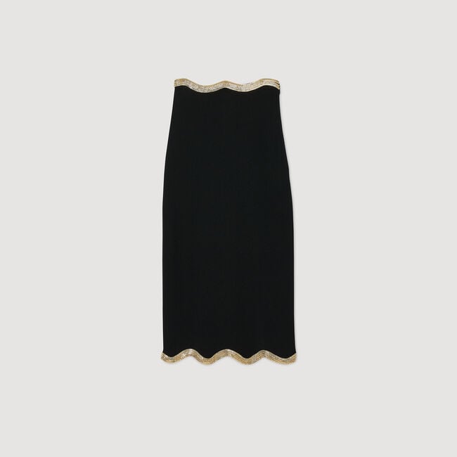 Lange rok tricot ketting details