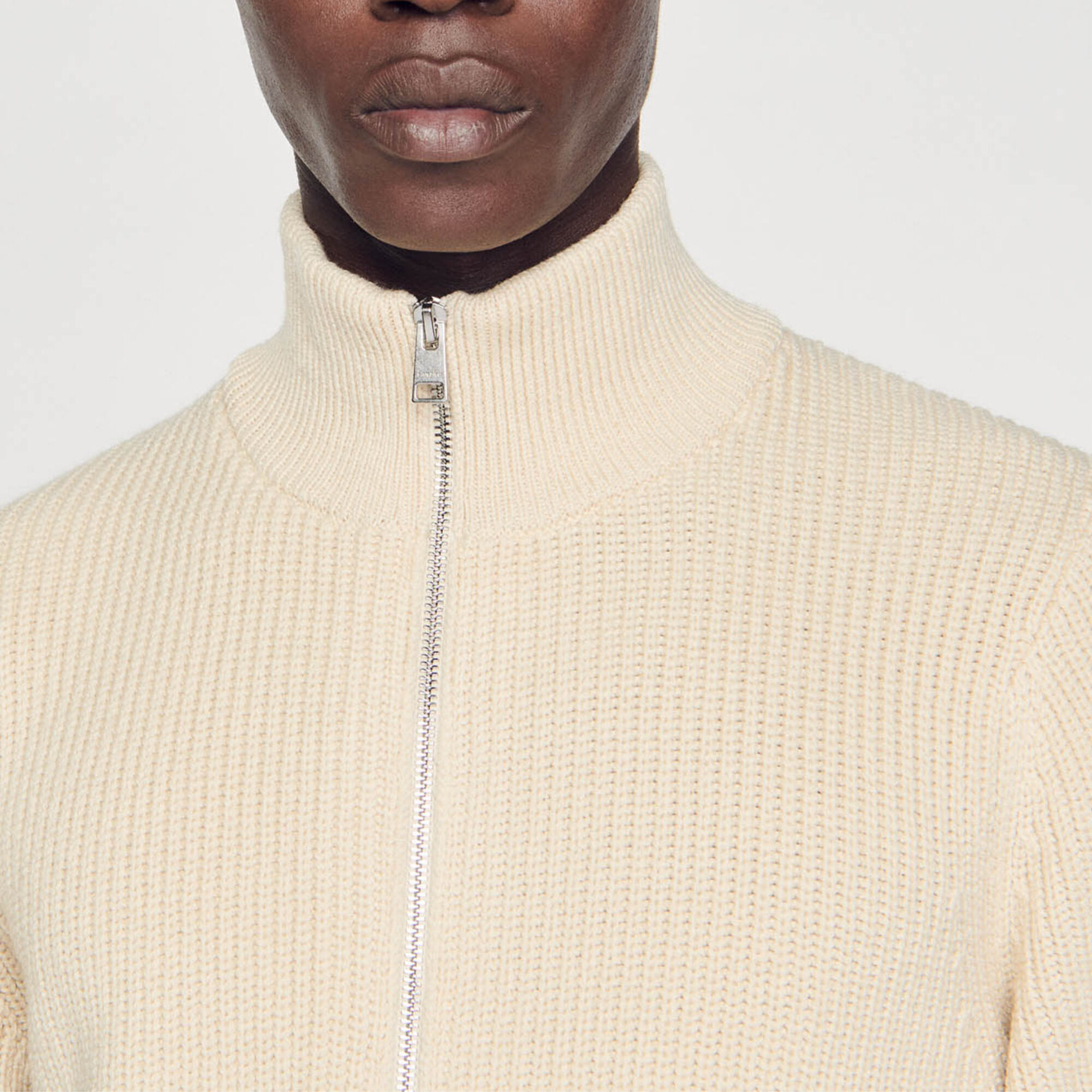 Gebreid cardigan vest met ritssluiting - Man | Sandro