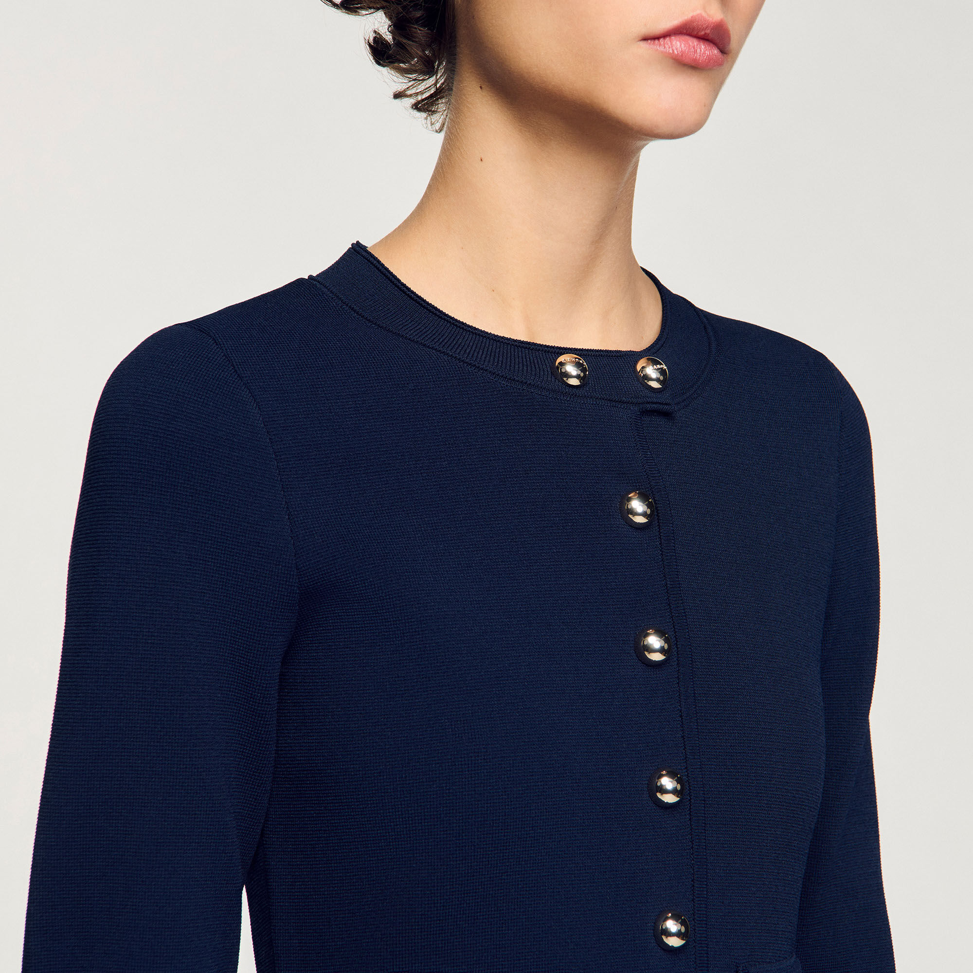 Korte jurk tricot knoopsluiting