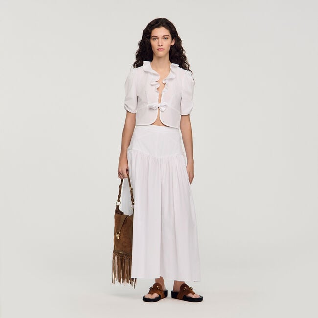 Korte top met volants