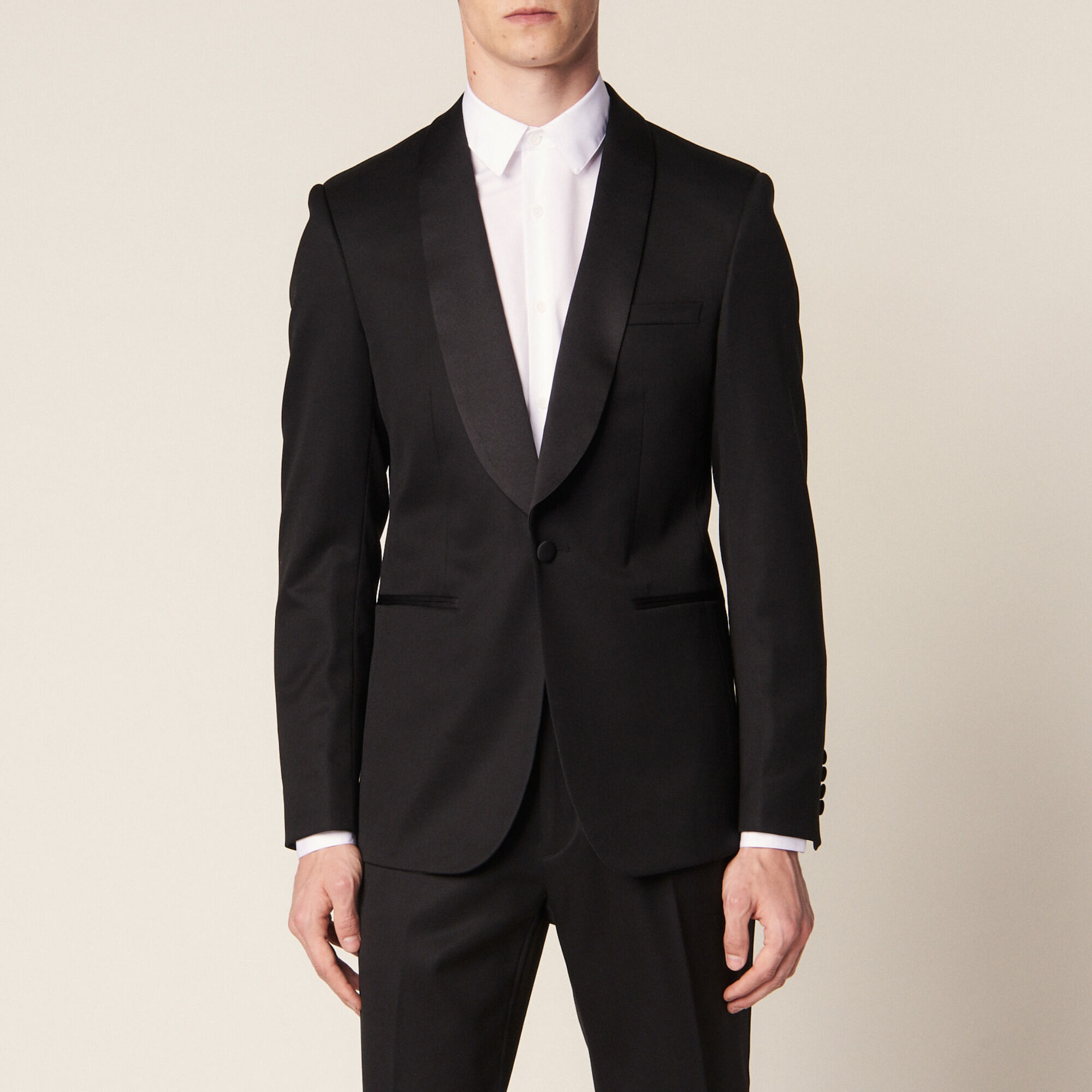 Sandro grain de poudre tuxedo jacket