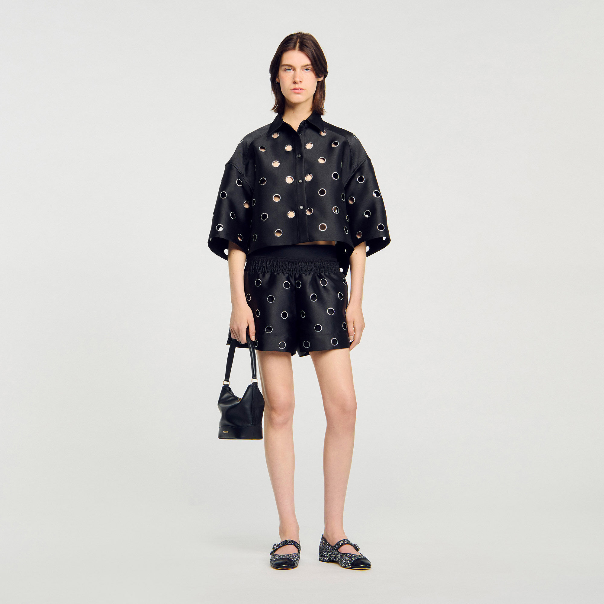 Overhemdblouse met stras