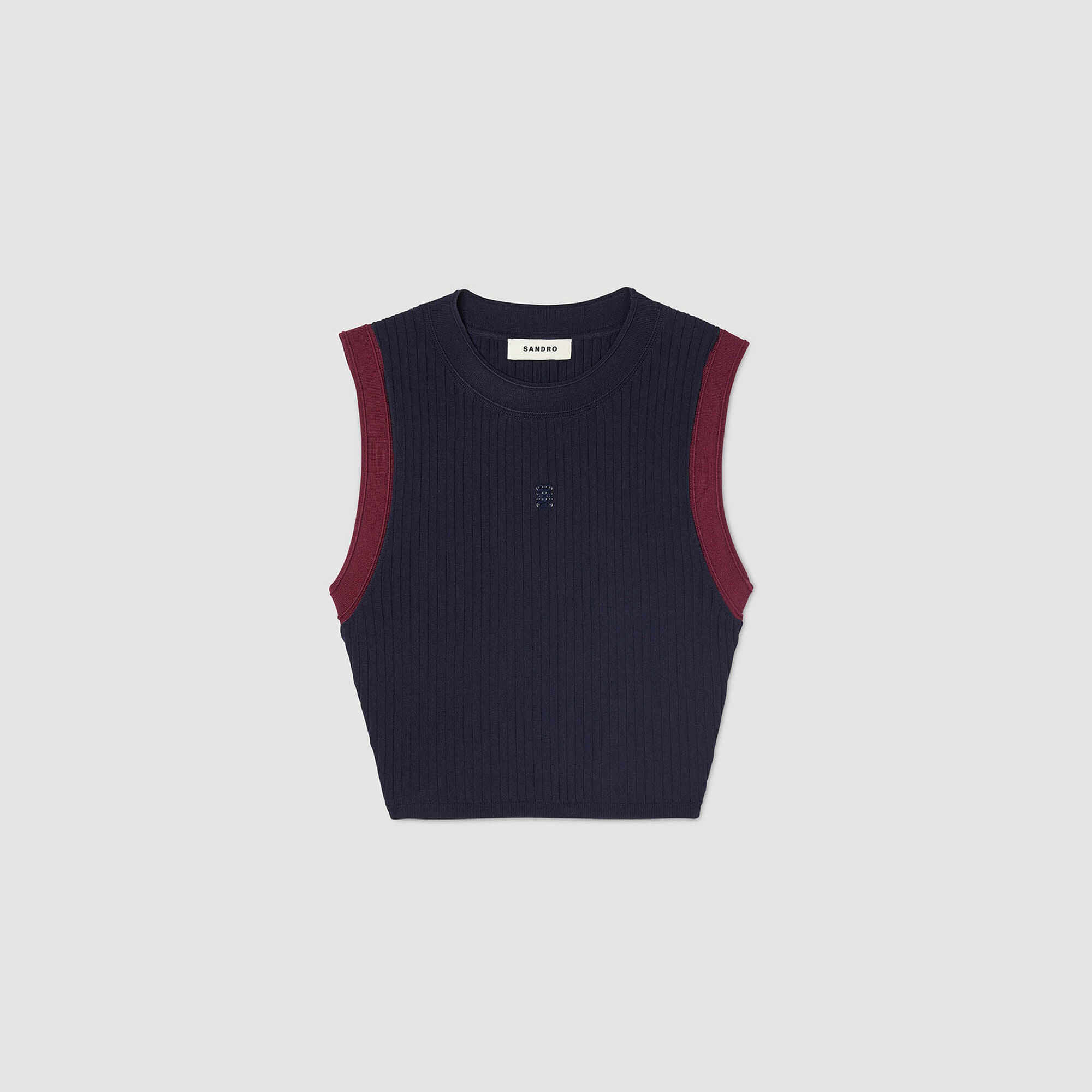 Tweekleurige gebreide top