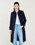Trenchcoat met geplooid inzetstuk