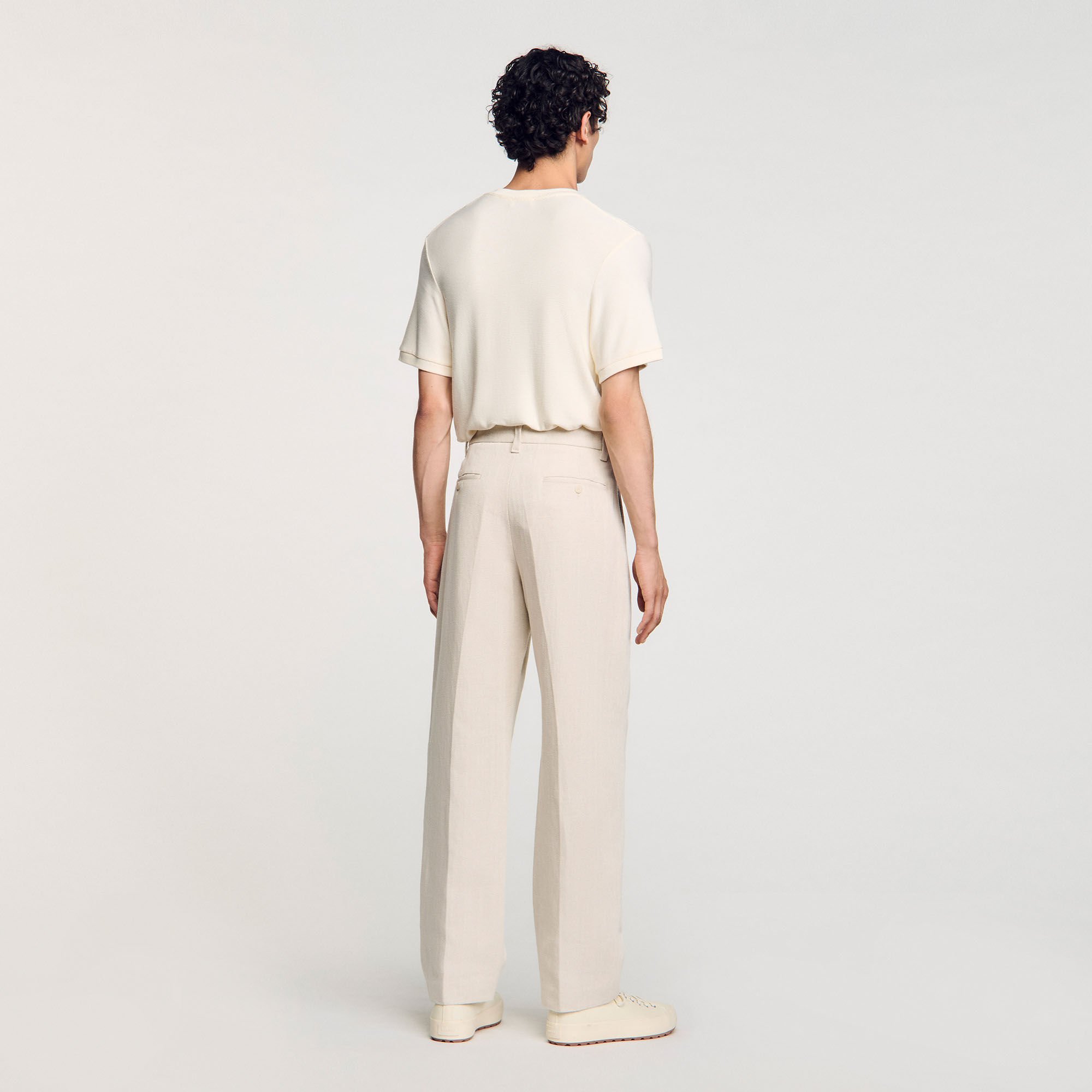 Pantalon wijdvallend met plooien