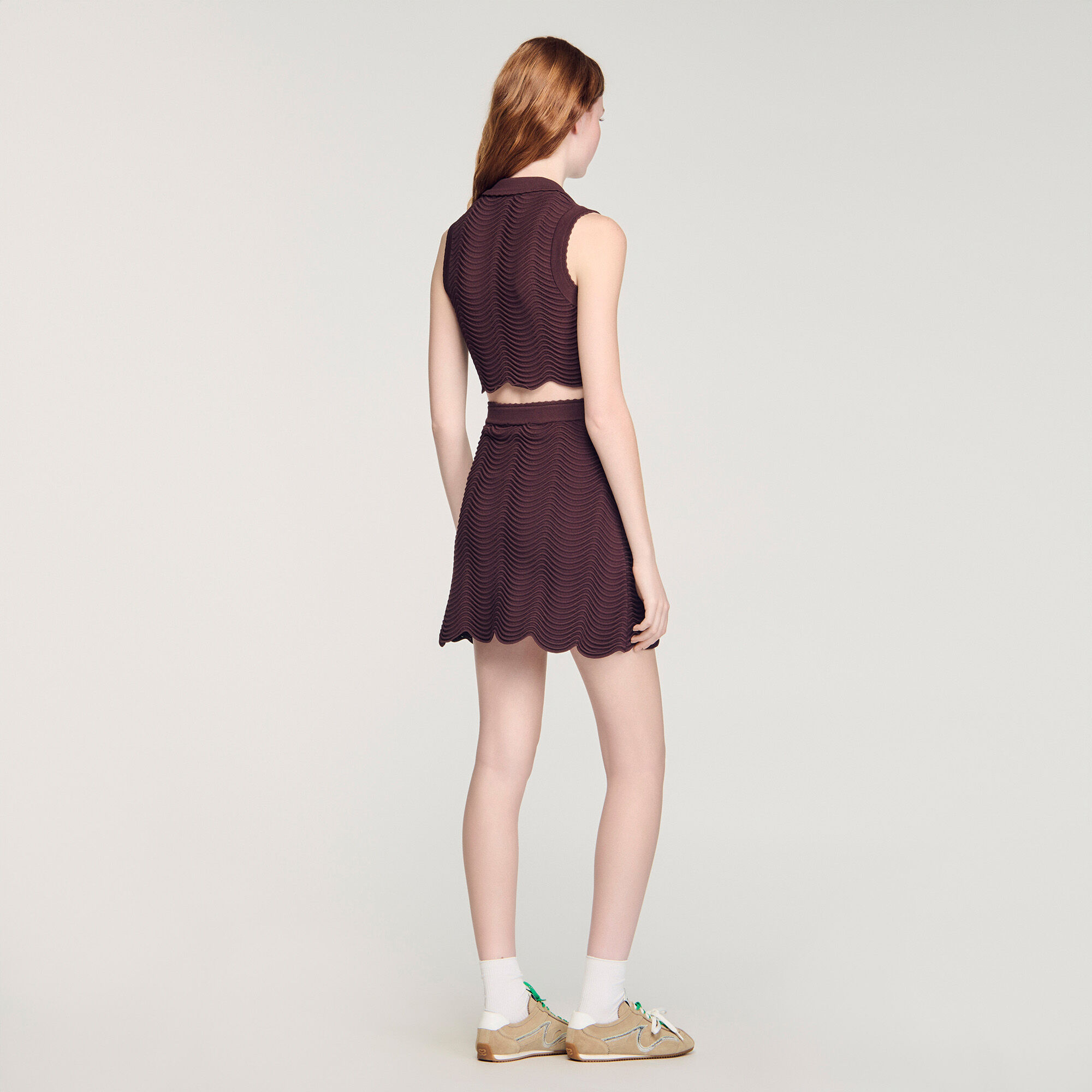 Korte siertricot trui